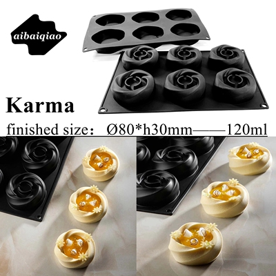 6连Karma卡玛甜品慕斯硅胶模具