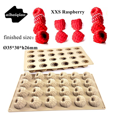 24连小树莓甜点硅胶模具覆盆子模