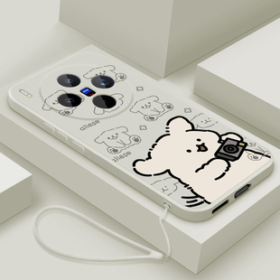 适用vivox300手机壳新款x300pro液态硅胶软壳vivo镜头全包防摔保护套x300男女情侣网红创意卡通潮外壳拍照狗