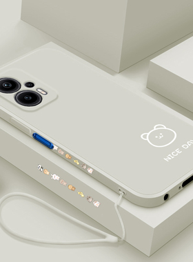 适用红米note12tpro手机壳新款线条小兔note12rpro液态硅胶套Redmi简约小熊简约女款外壳NT12Rp个性创意软壳