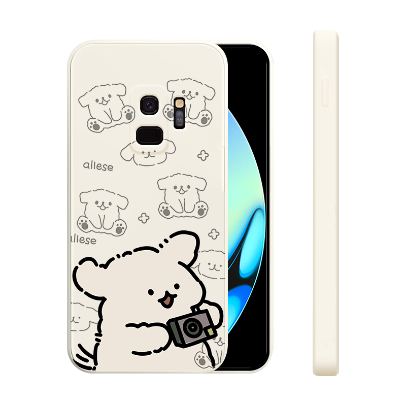 适用三星s9手机壳新款GalaxyS9+液态硅胶软壳十S8男女生s8plus镜头全包防摔保护套SM-G9600DS卡通可爱拍照狗