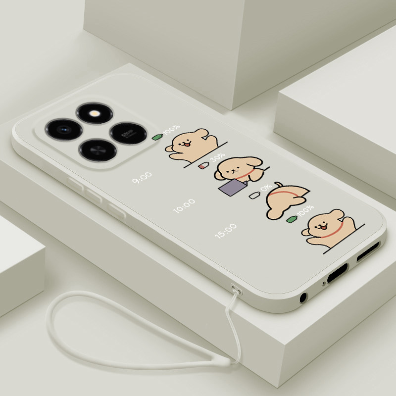 适用荣耀Play10T手机壳新款荣耀play10C液态硅胶软壳华为honor镜头全包防摔保护套男女生网红创意卡通上班狗