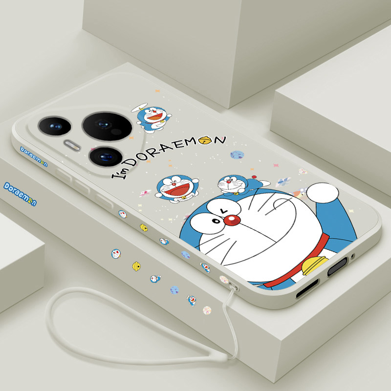 适用华为Pura80pro手机壳新款pura80ultra液态硅胶软壳p80pro+镜头全包防摔保护套男女生卡通时尚外壳蓝胖子