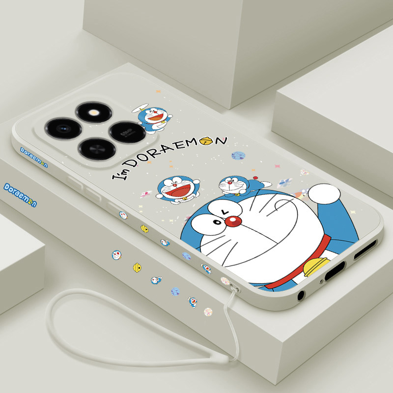 适用荣耀Play10T手机壳新款荣耀play10C液态硅胶软壳华为honor镜头全包防摔保护套男女生网红卡通时尚蓝胖子