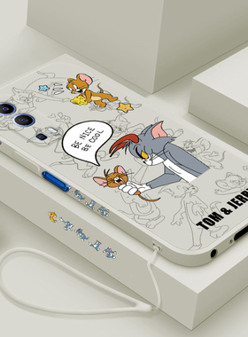 适用vivoY75s手机壳液态硅胶vivo Y75s保护套丫75s5g情侣卡通可爱猫和老鼠新潮V2069BA全包防摔高档男款女