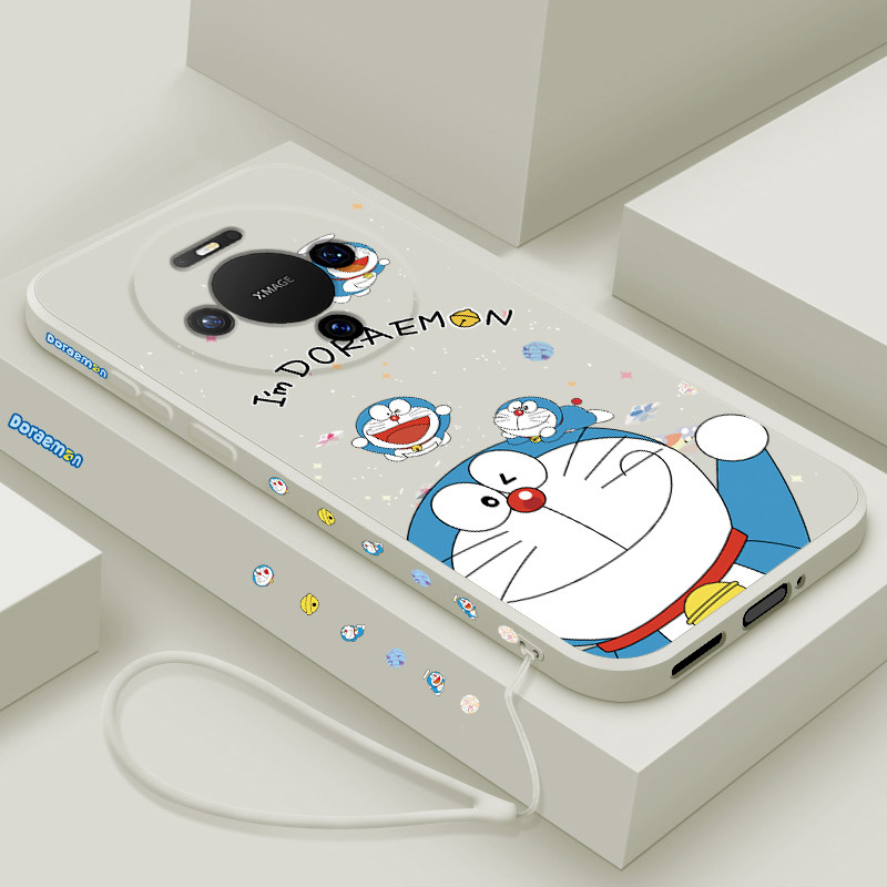 适用华为mate80手机壳新款mate80pro液态硅胶软壳mate80proMax镜头全包防摔保护套男女生潮牌网红卡通蓝胖子