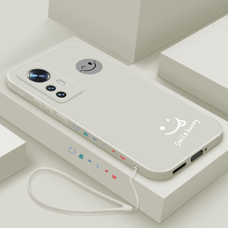 适用小米12手机壳新款12pro液态12x硅胶S保护套xiaomi11镜头全包11ultra防摔11青春版软壳男女生卡通网红笑脸
