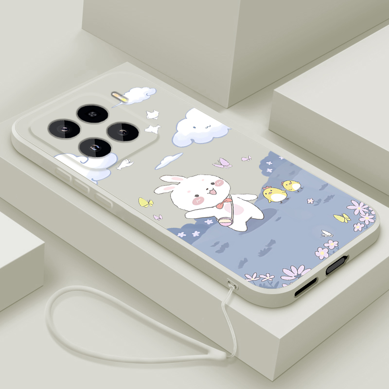 适用小米15手机壳新款xiaomi 15pro液态硅胶软壳por镜头全包防摔保护套Mi15男女生十五pr0网红卡通可爱兔子云