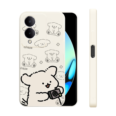 适用vivoy36手机壳新款y36m液态硅软壳viv0丫男女生y36i镜头全包防摔超薄保护套y36个性创意卡通可爱外拍照狗