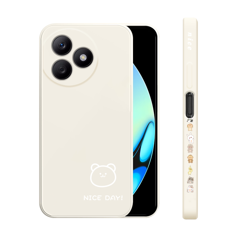 适用荣耀play8Tpro手机壳新款华为honor液态硅胶软壳paly镜头全包防摔保护套pr0男女生LLY-AN00时尚线条小熊