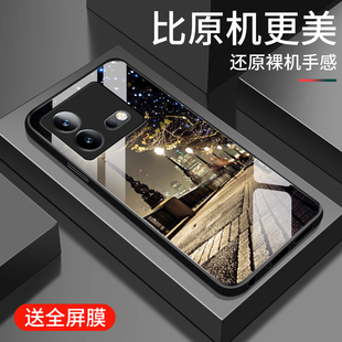 适用iqooneo8手机壳8pro新款vivo iqooneo7钢化玻璃镜面保护套iq00neo7se镜头全包防摔竞速版硬壳男女生街灯