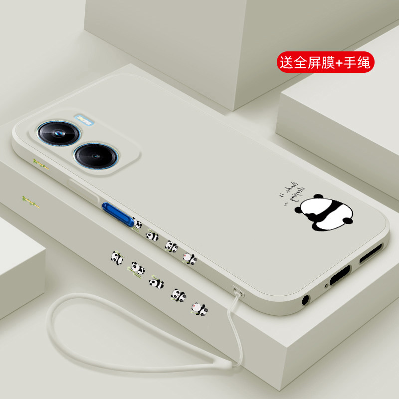 适用vivoy35手机壳新款y35M+液态硅胶y33T软壳vivo y33e镜头全包y32t防摔y31s保护套男女生网红创意卡通熊猫