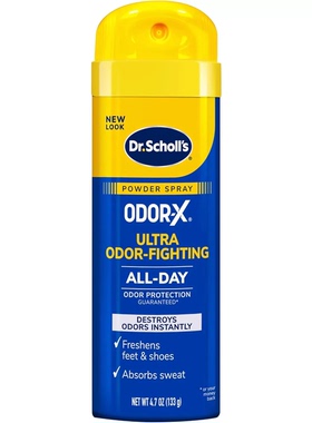 国内现货Dr. Scholl's防臭粉末喷雾立即消除异味全天防臭清新鞋袜