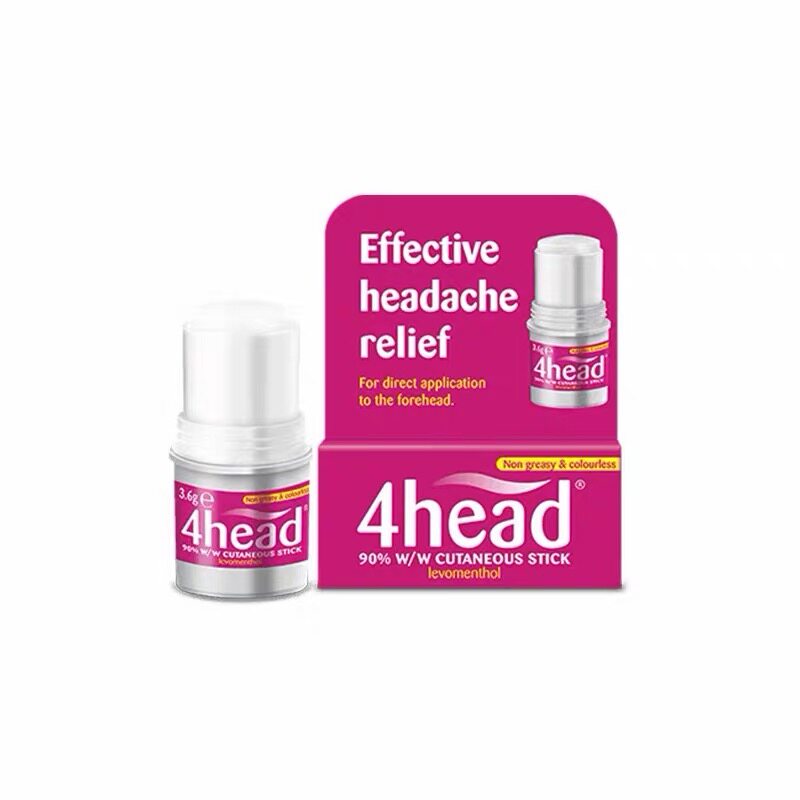 英国4head stick头疼棒缓解偏头痛晕车醒脑天然薄荷3.6g