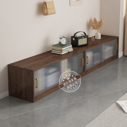 多层落地夹缝客厅简易置物柜实木