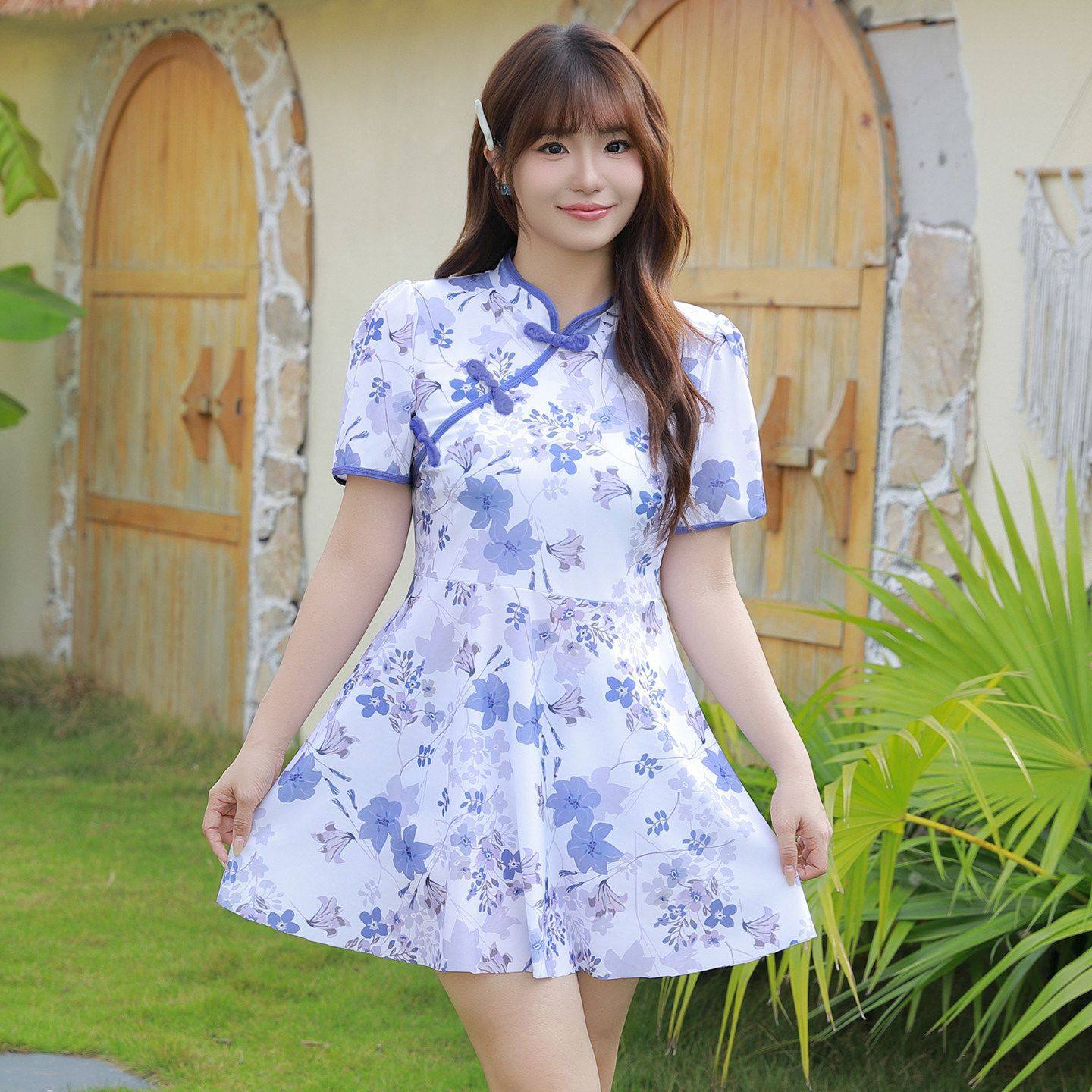 大码新中式泳衣女2026新款国风旗袍分体遮肉显瘦高级感海边游泳衣,运动/瑜伽/健身/球迷用品,比基尼,淘宝优惠券,粉丝福利购,淘宝优惠卷