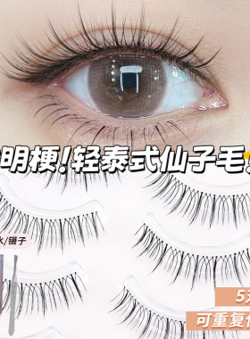 整条假睫毛女自然款仿真泰妆一片式透明梗眼睫毛仙子毛轻泰式手勒
