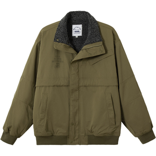 BETTWITH24AW日系防风工装 航海夹克情侣复古保暖仿羊羔毛厚外套男