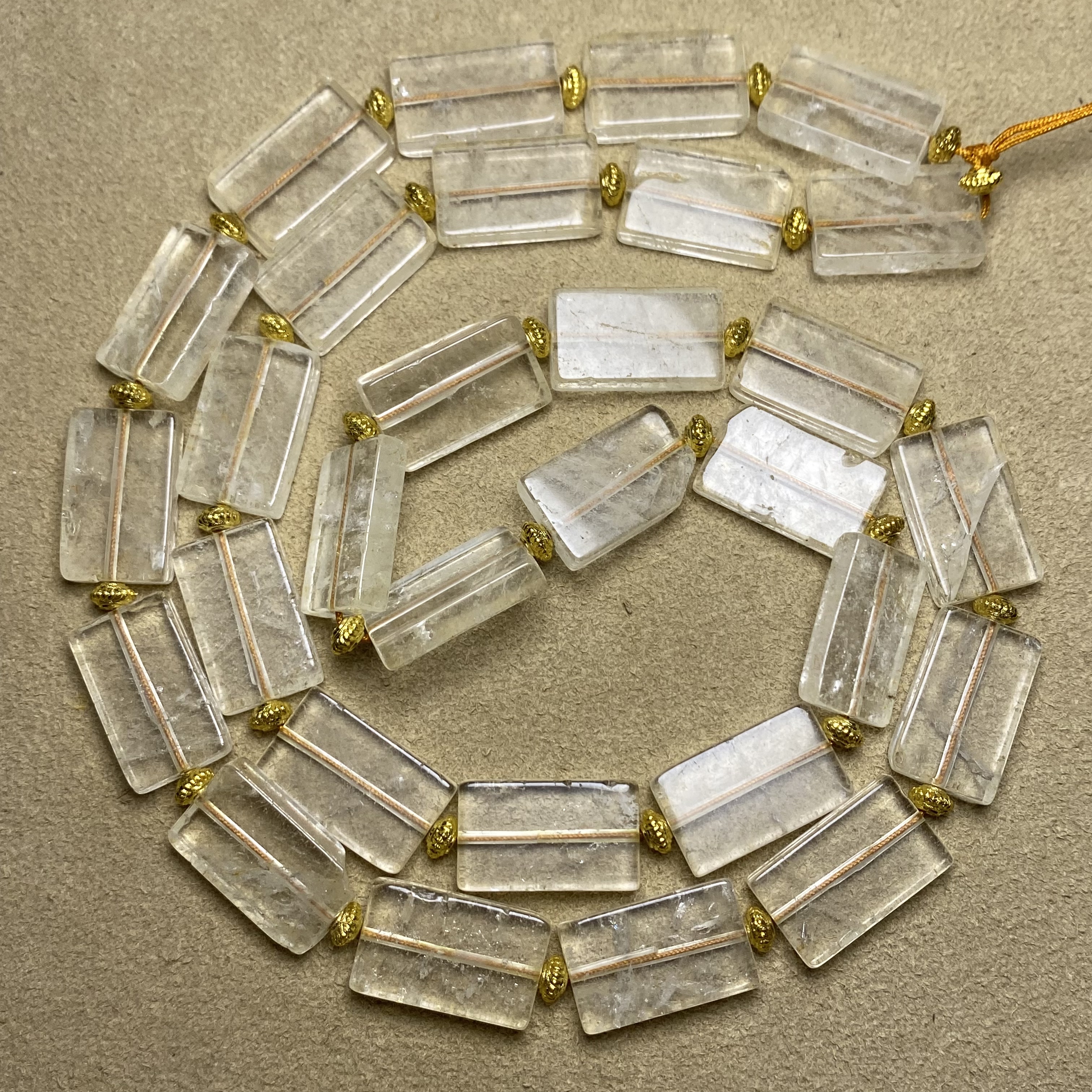 文玩老水晶片珠尼泊尔老料白水晶多棱项链复古水晶DIY饰品佩珠