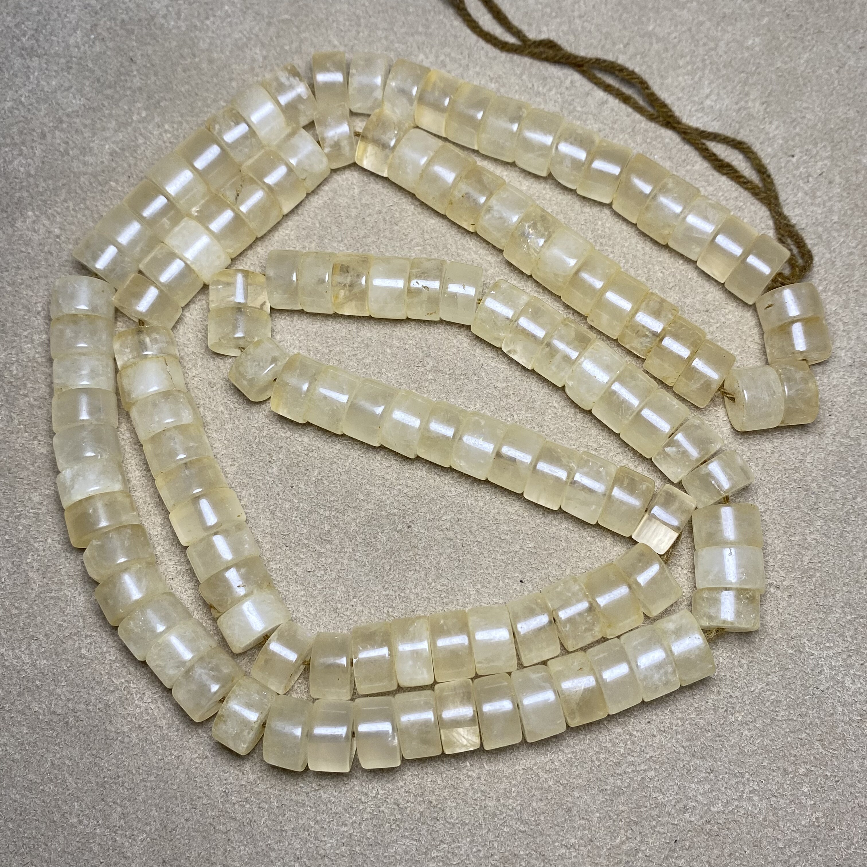 古玩文玩老水晶直切珠散珠串白水晶车轮珠桶珠项链手链配珠配饰