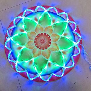 气氛紫千红孔五八角星十二星太阳花风火轮时空灯爱心万雀开屏彩灯