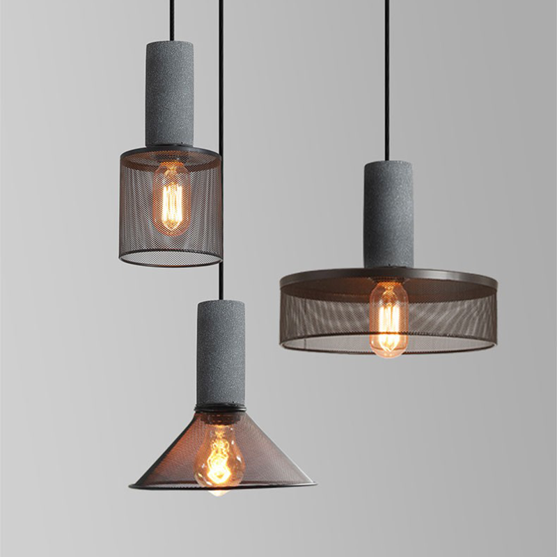 北欧复古工业风餐厅loft水泥吊灯美式店铺商用咖啡厅酒吧聚光灯饰
