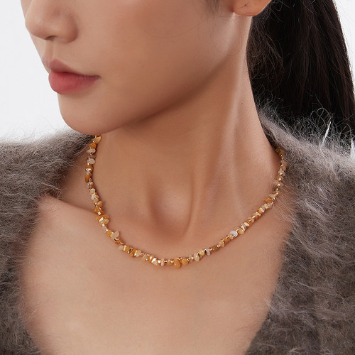 石头项链女碎石天然原石手链叠戴