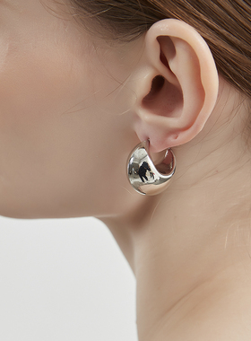 KITSH胖胖月亮耳钉女小众ins极简风气质个性时尚高级感耳环耳饰