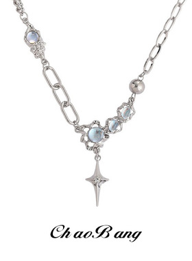｛月光石星芒拼接项链｝潮流时尚高级感百搭小众设计冷淡风饰品