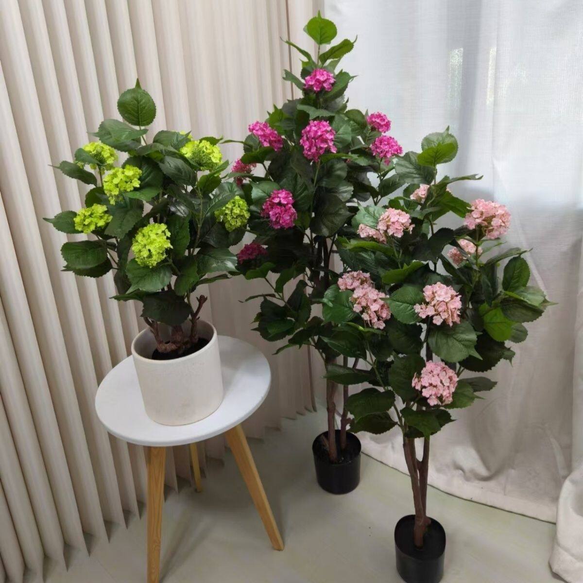 轻奢新款仿真绿植绣球花树盆栽家居大号落地装饰塑料摆件人造盆景