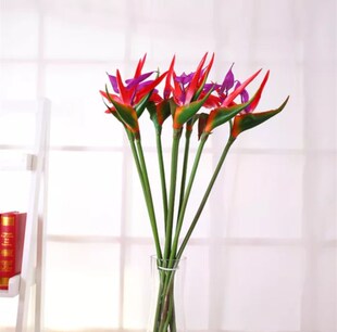 欧式假花人造花 客厅摆件花艺仿真个性天堂鸟塑料花卉摆设品假花