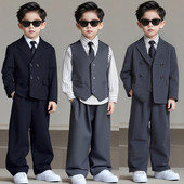 花童男童西装 春秋英伦风儿童主持人生日礼服高级感钢琴演出服 套装