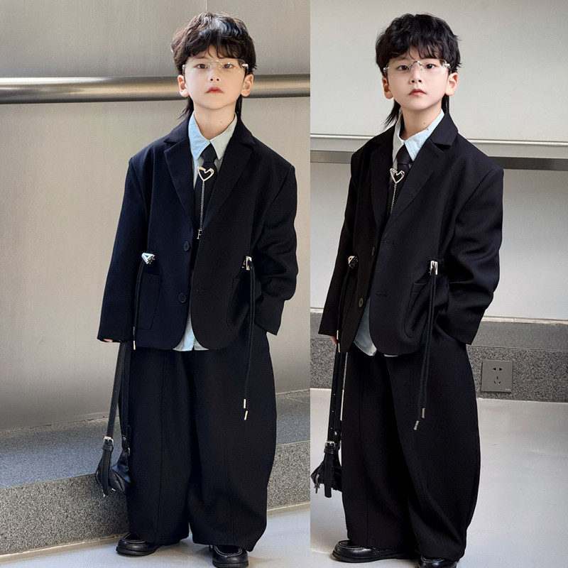 男童西装套装痞帅风花童走秀礼服