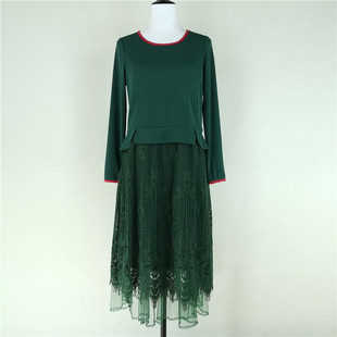 台湾品牌专柜正品折扣高端女装秋冬新款收腰大码显瘦连衣裙82265H