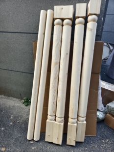 雕刻实木圆柱葫芦柱装饰葫芦柱支撑柱圆形雕塑木柱装饰柱展示柱