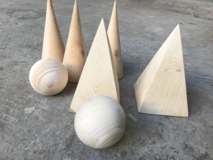 个性定制木质几何体实木圆锥实心圆球圆珠散片圆柱木柱装饰加工