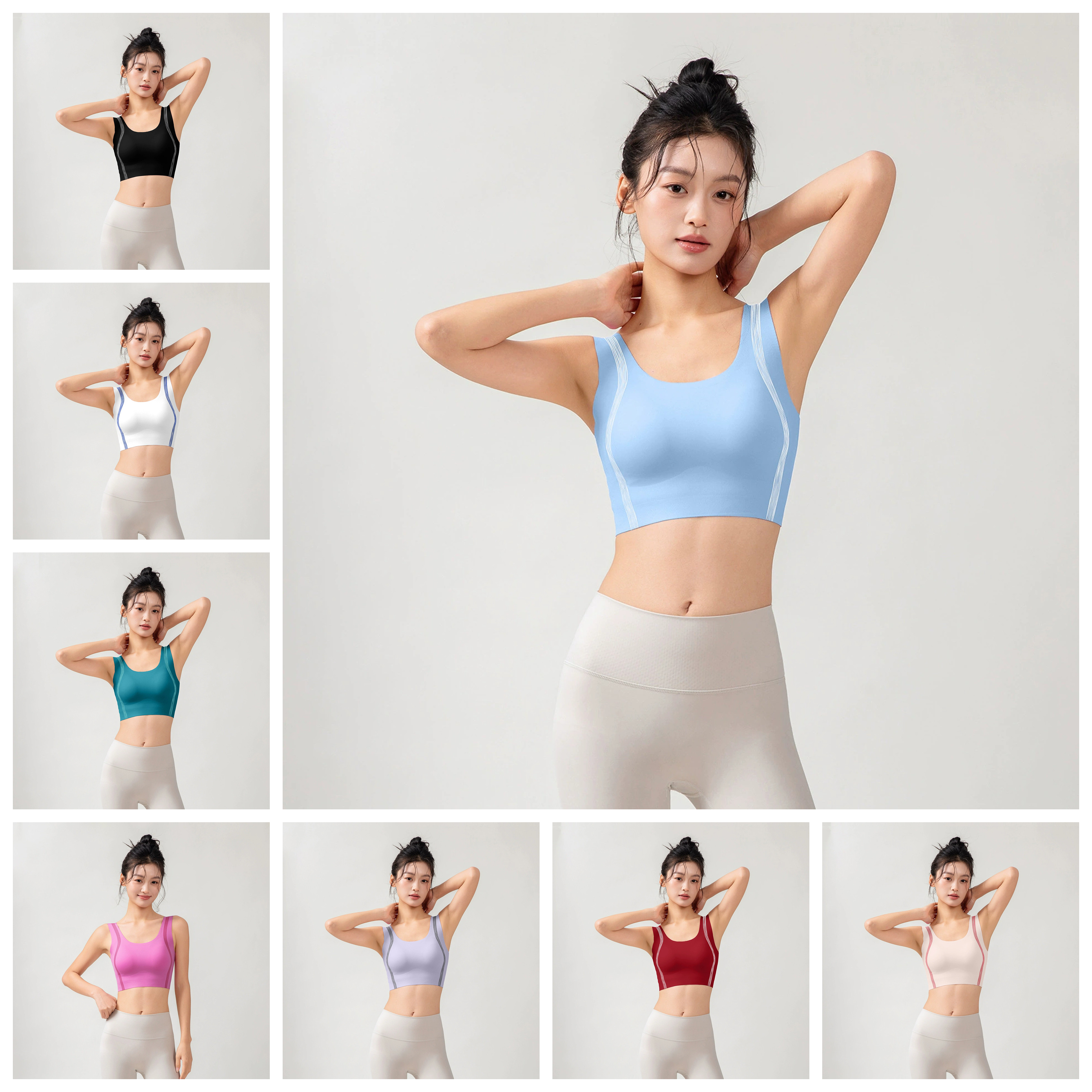 分体式带固定胸垫单件游泳背心女潜水上衣泡温泉外穿冲浪吊带泳装