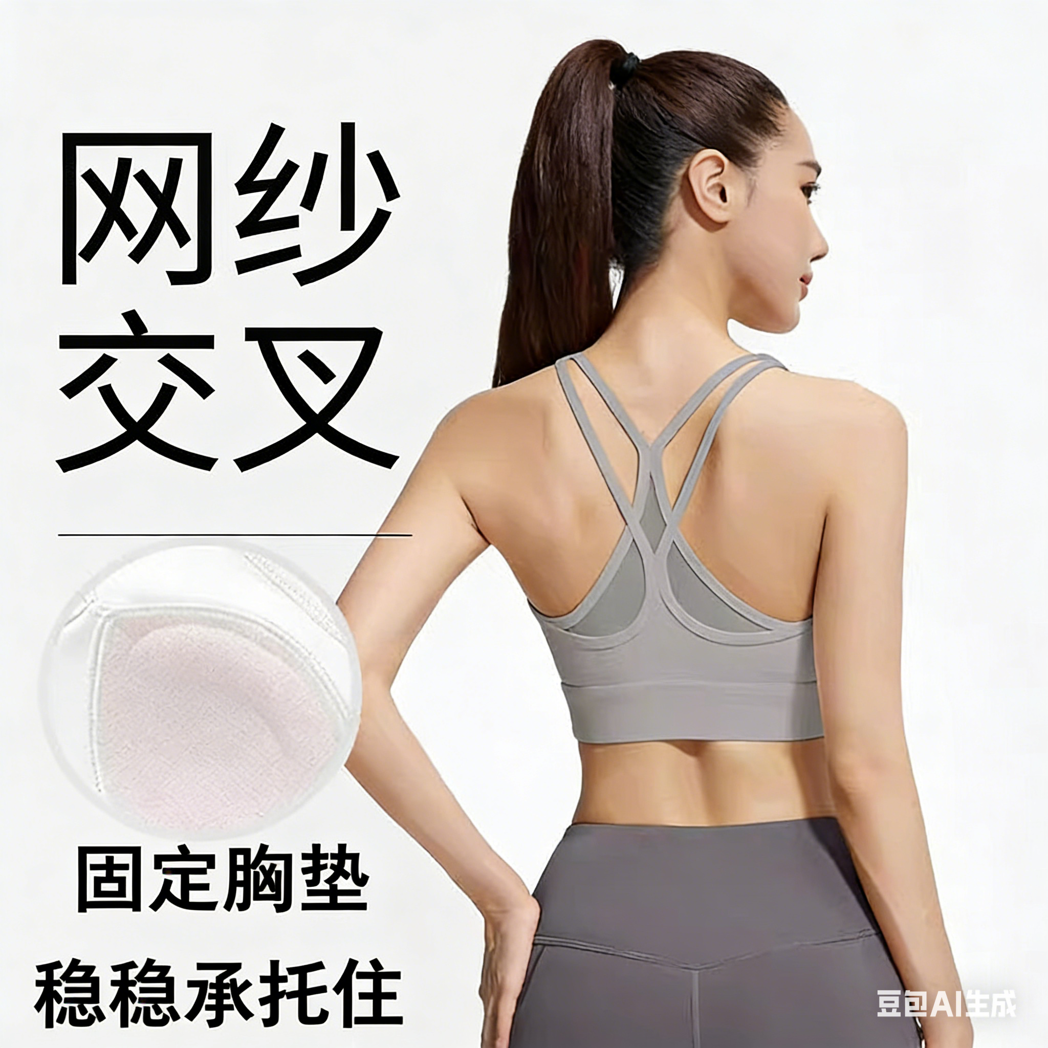 游泳专用内衣女速干胸罩带胸垫吊带背心女士上衣夏季运动健身文胸