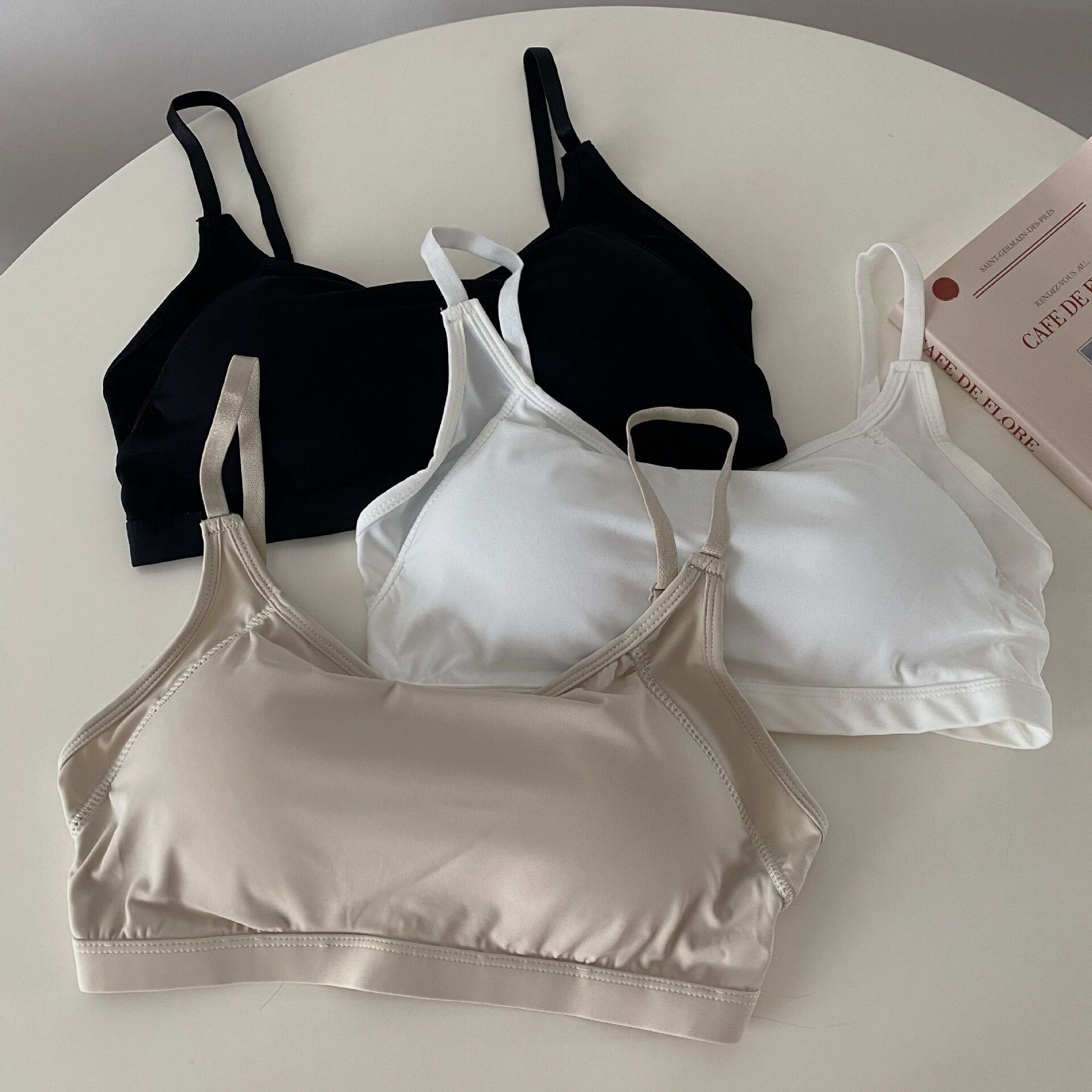 游泳衣女生2023新款分体短背心性感上衣小胸比基尼显瘦泡温泉泳装