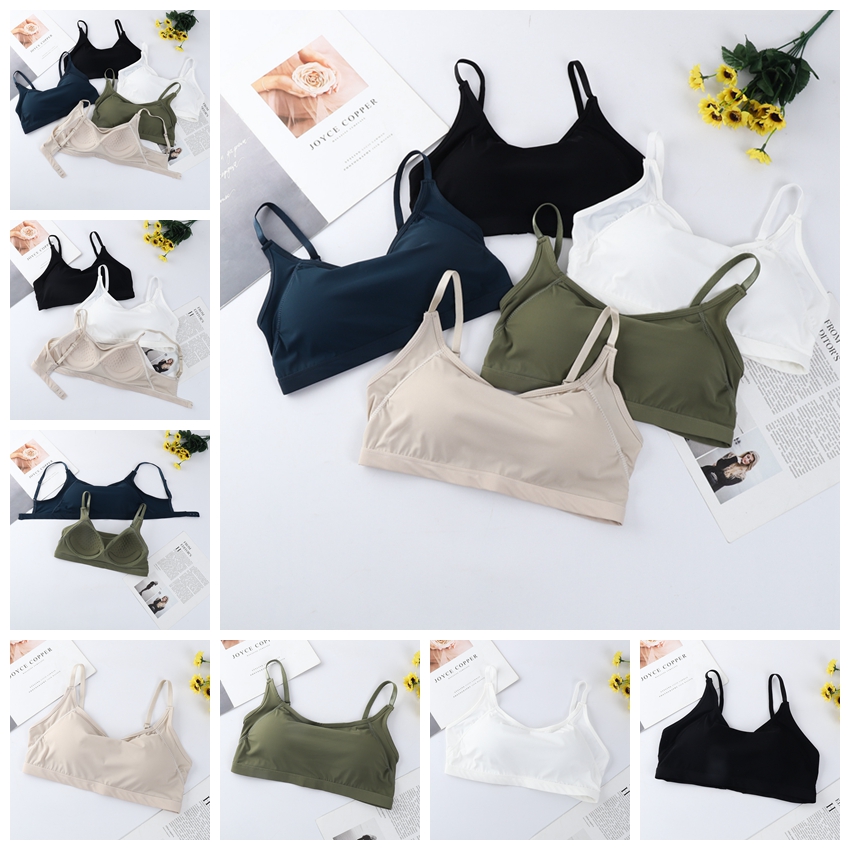 学生泳衣女孩泡温泉文胸潜水内衣分体游泳背心少女胸罩比基尼上衣