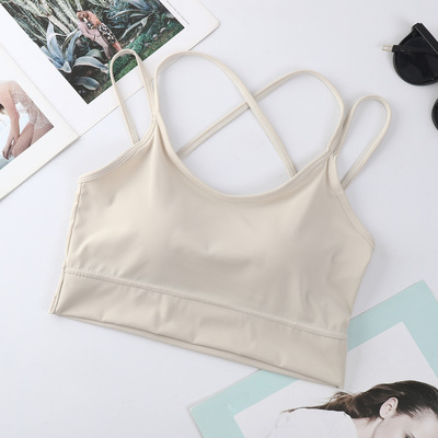 带胸垫比基尼背心女内搭夏季设计感小众外穿洋气短款辣妹游泳上衣
