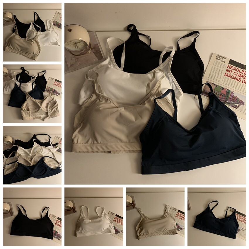 短款内搭背心白色女夏外穿美背比基尼打底泳衣带胸垫黑色抹胸上衣