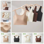 泳衣女士单独上半身健身背心性感时尚 温泉游泳带胸垫百搭背心 大码