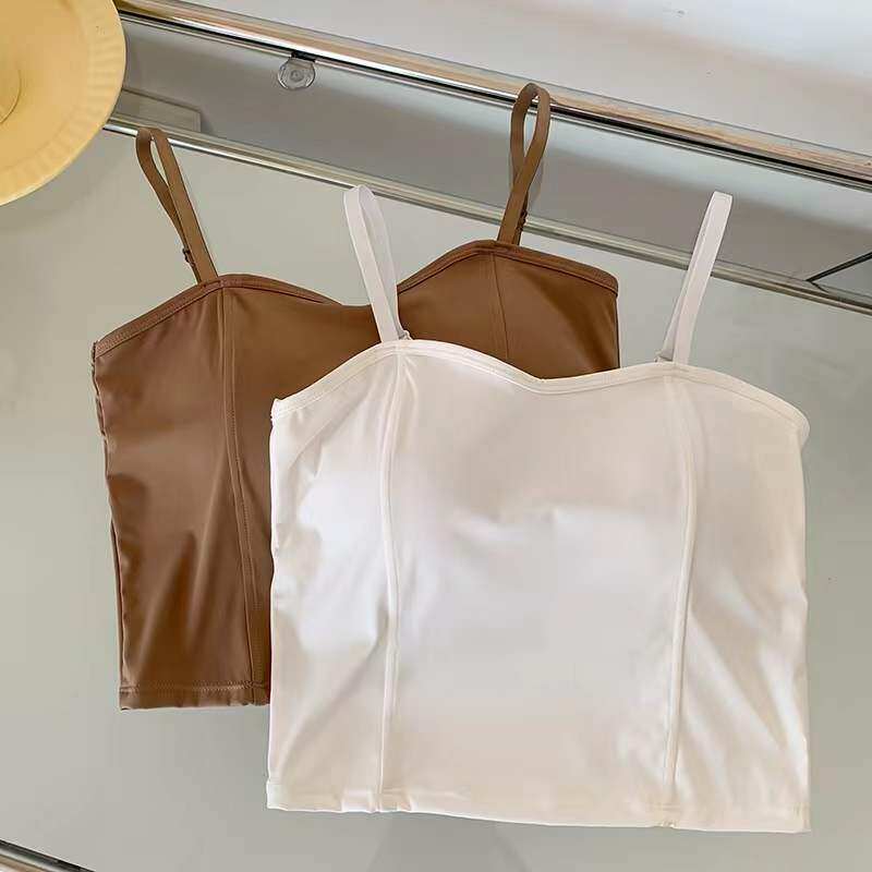 泡温泉游泳衣女显瘦无钢圈内衣分体式有胸垫背心运动款保守小胸罩