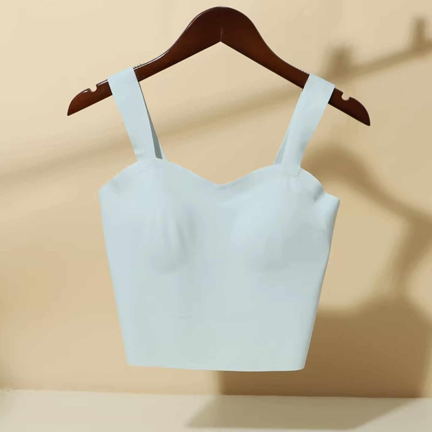 无钢圈分体泳衣女学生潜水胸罩冲浪速干背心打底上衣女孩子游泳装