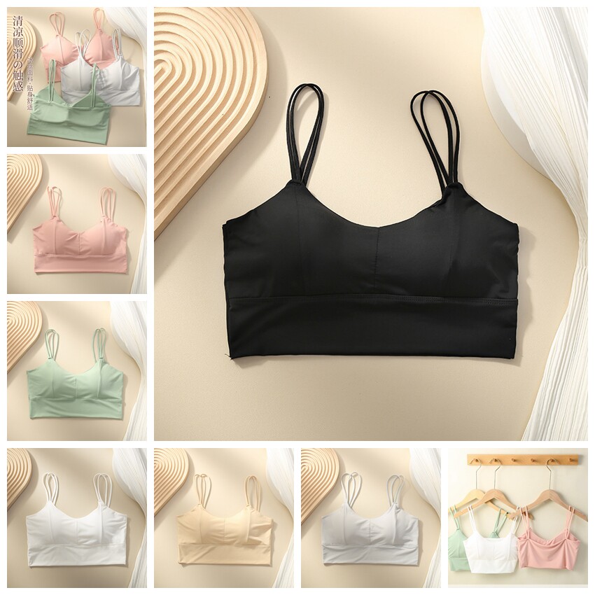 泳衣女分体文胸背心式保守内衣小胸聚拢运动显瘦比基尼温泉游泳衣