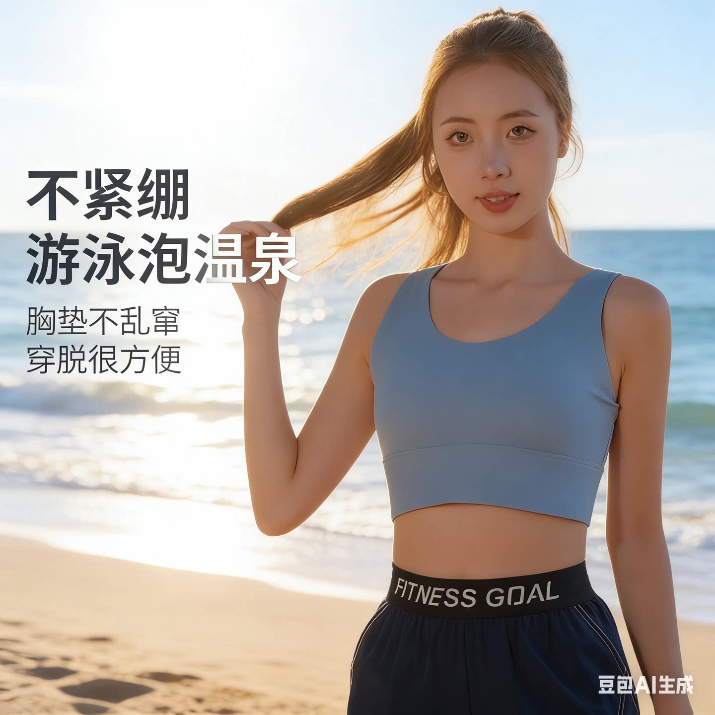 潜水服分体泳衣女单件上衣防晒胸罩学生保守速干浮潜冲浪分体背心