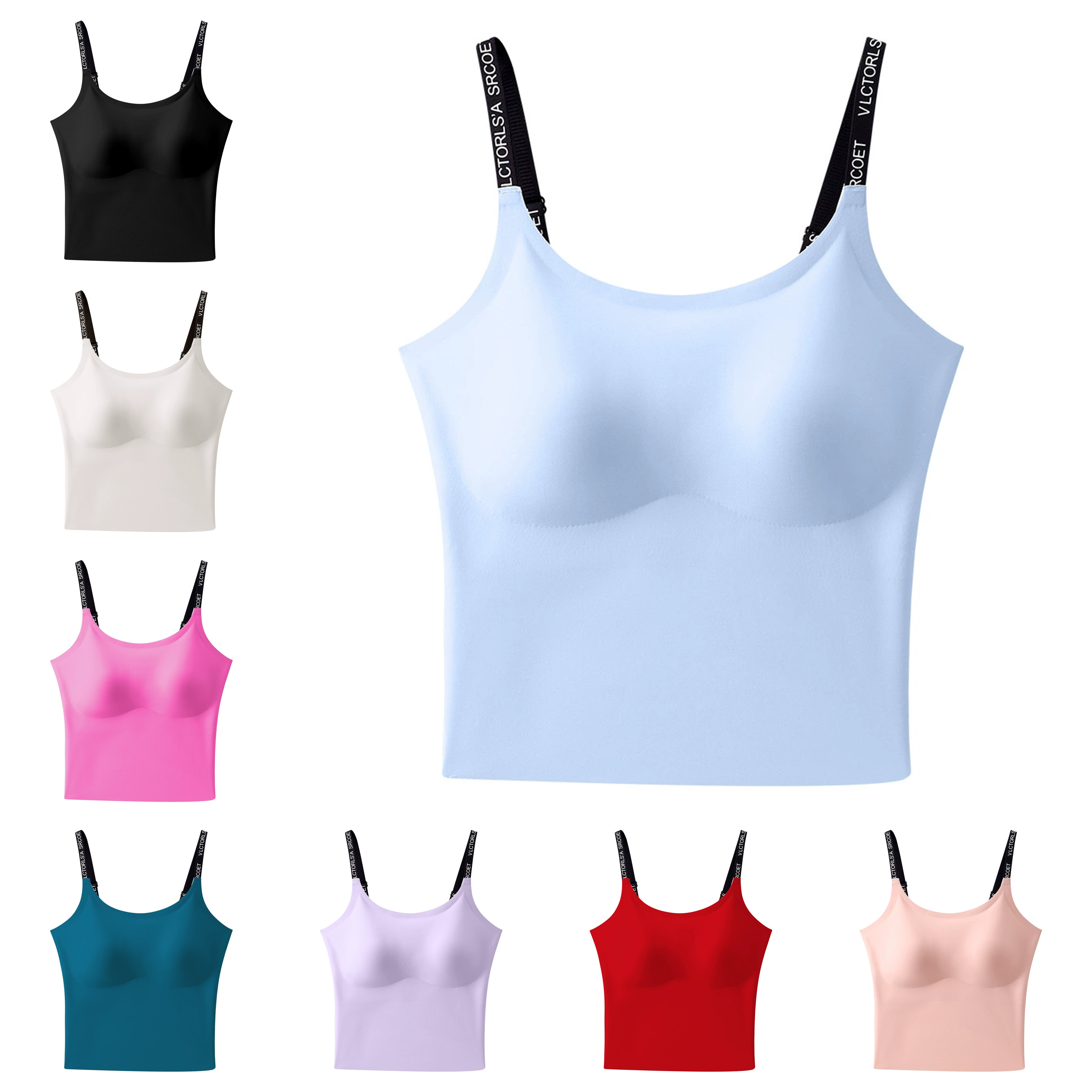 游泳专用内衣女速干胸罩带胸垫吊带背心女士上衣夏季运动健身文胸