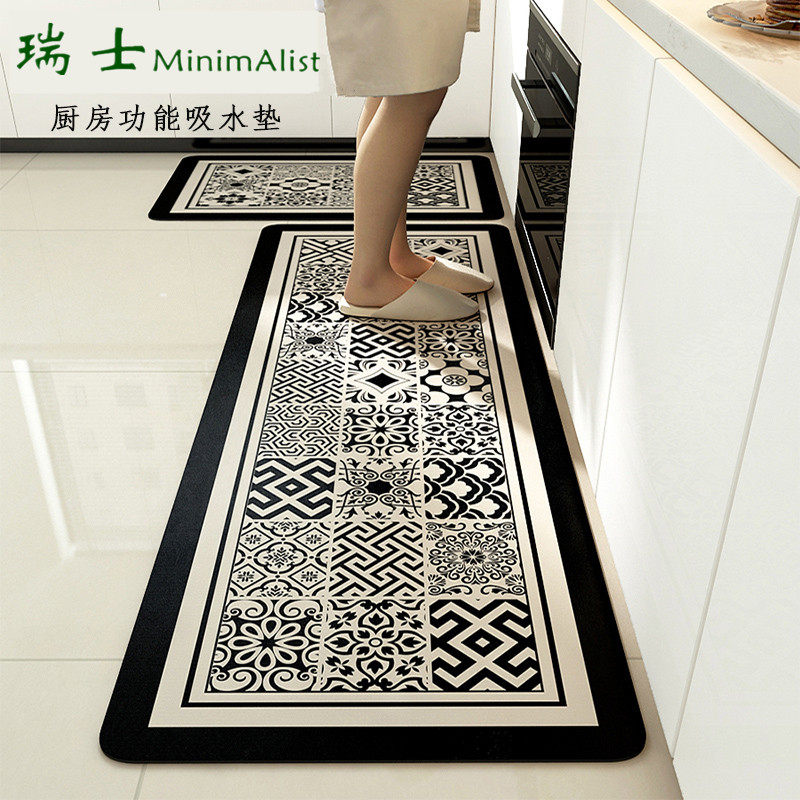 瑞士厨房专用地垫防滑防油可擦免洗脚垫子硅藻泥速干吸水防脏地毯,居家布艺,厨房地垫,淘宝优惠券,粉丝福利购,淘宝优惠卷