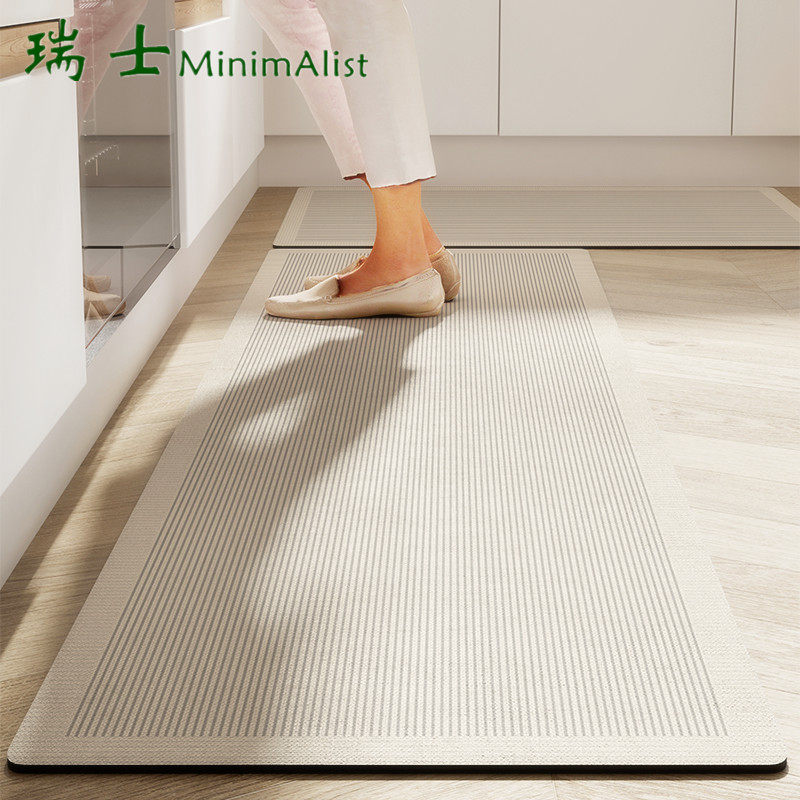 瑞士侘寂风厨房专用地垫防滑防油可擦免洗地毯硅藻泥吸水防水垫子,居家布艺,厨房地垫,淘宝优惠券,粉丝福利购,淘宝优惠卷